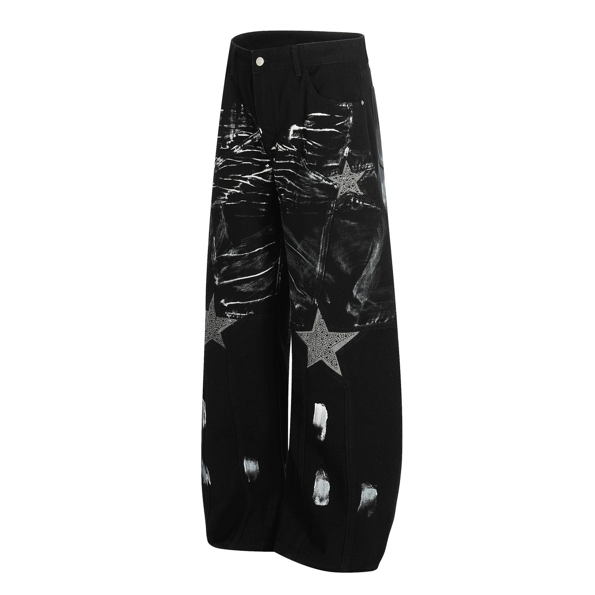 Madxmarx Star Brush-Stroke Wide-Leg Jeans