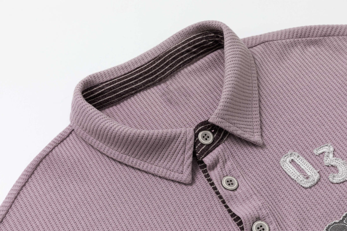 Madxmarx Layered Waffle Polo Tee
