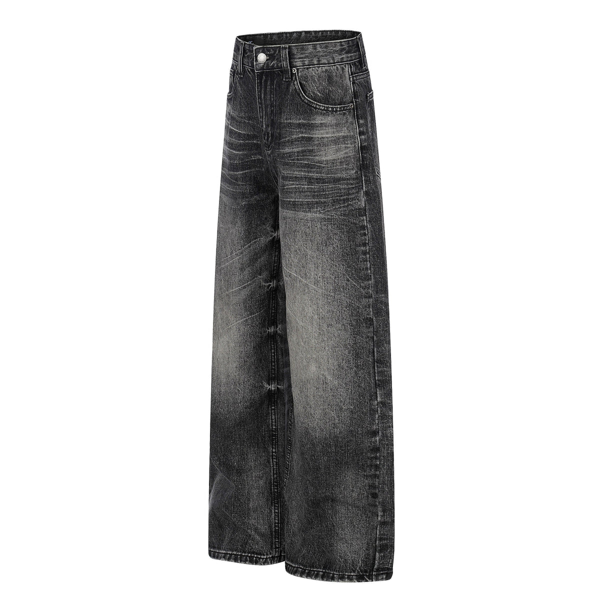 Madxmarx Vintage Washed Black Wide-Leg Jeans