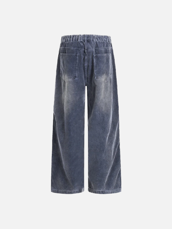 Retro Corduroy Casual Washed Wide Leg Pants