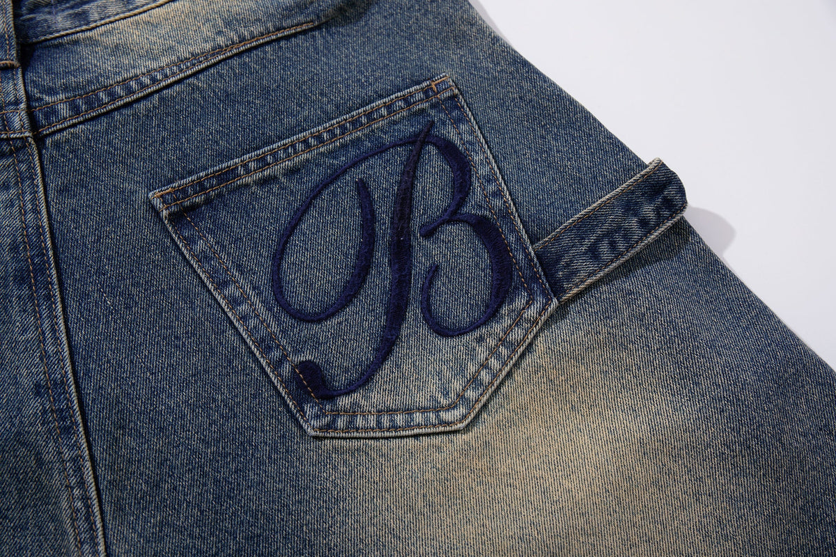 Jean large vintage à moustaches Madxmarx
