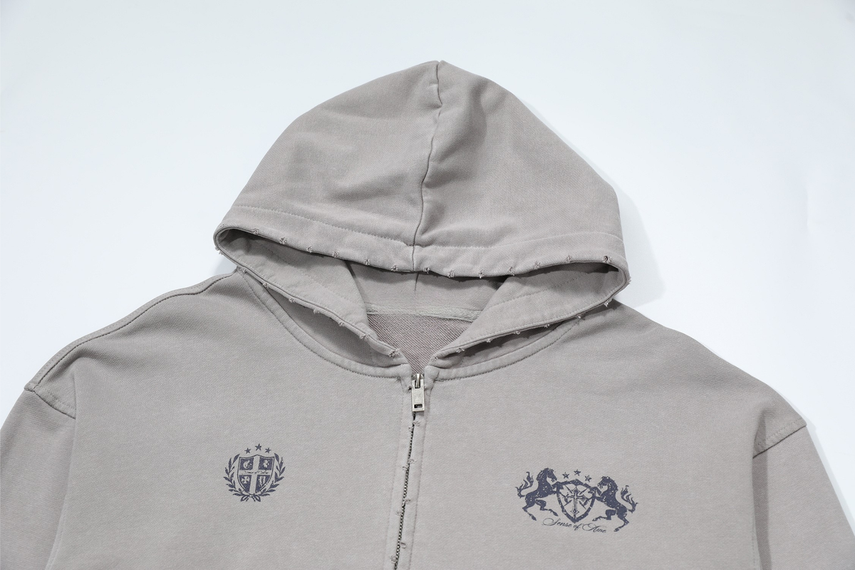 Madxmarx Vintage Crest Zip Hoodie