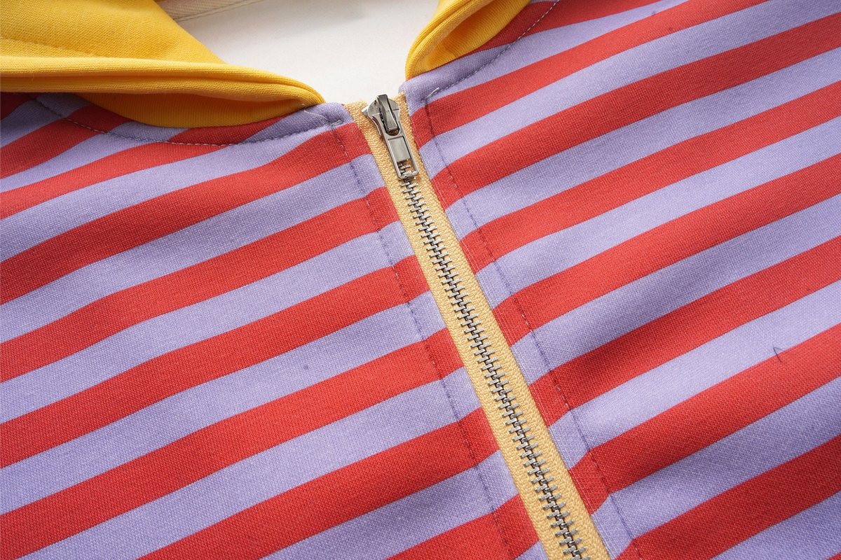 Madxmarx Striped Zip-Up Hoodie