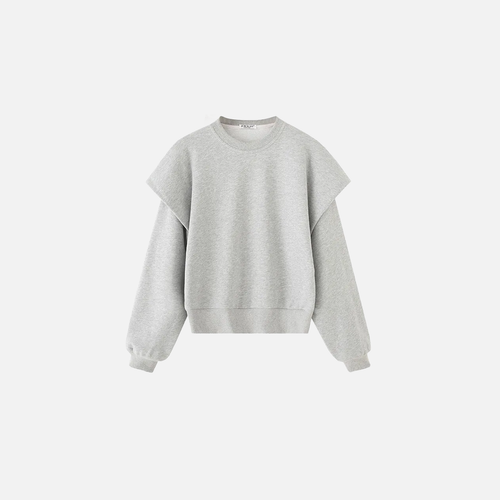 Sudadera holgada informal plisada - Gris / L