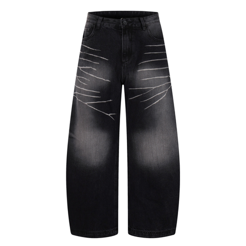 Madxmarx Scratch Fade Wide-Leg Jeans - 2XS / Black