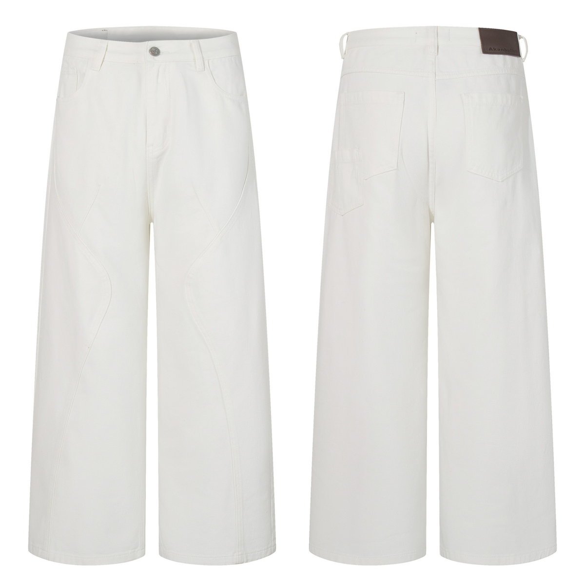 Jeans Wide-Leg Branco Clean-Edge Madxmarx