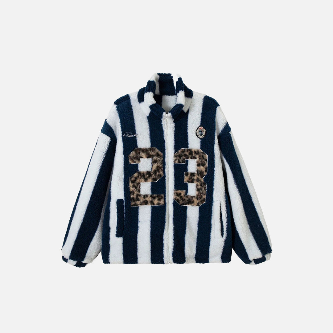Vintage Striped Fleece Jacket