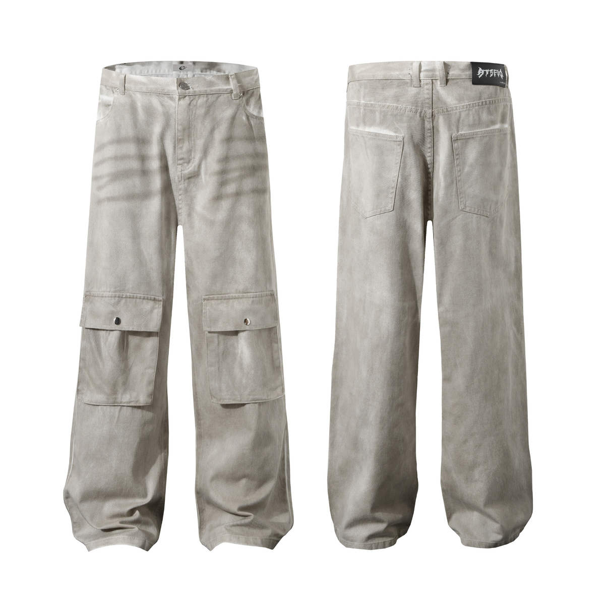 Madxmarx Gewaschene Utility-Cargohose mit weitem Bein