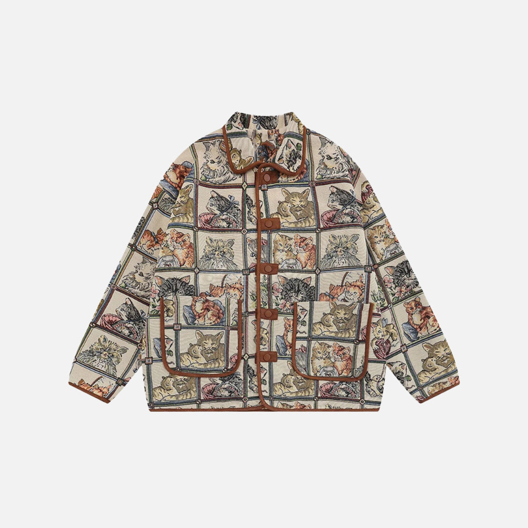 Vintage Pattern Cat Jacket