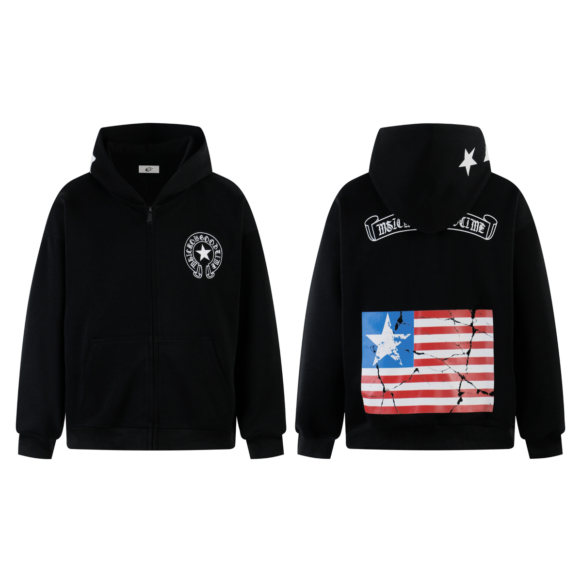 Madxmarx Camo Flag Zip-Up Hoodie