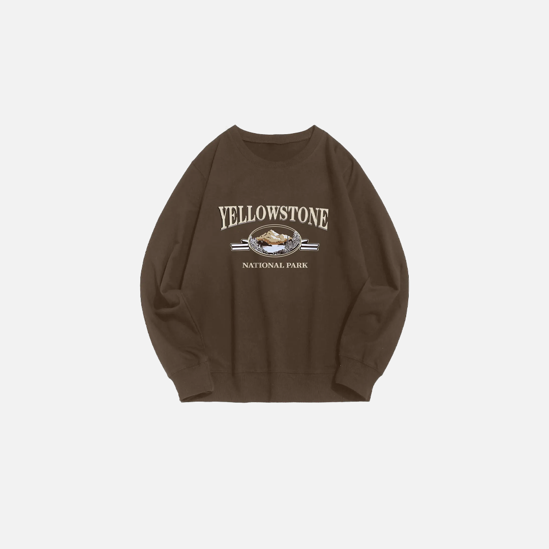Yellow Stone Mountain Graphic Sweatshirt