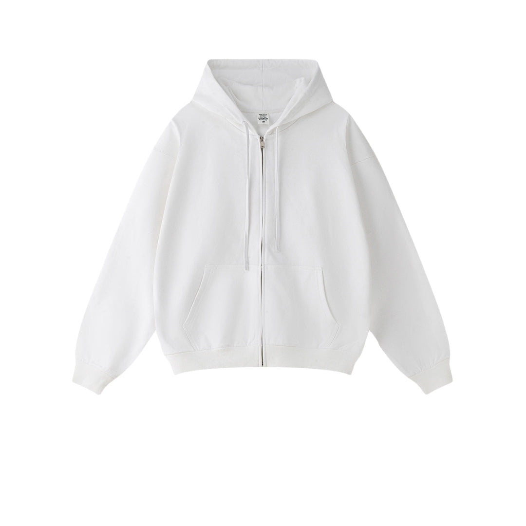 white zipper hoodie
