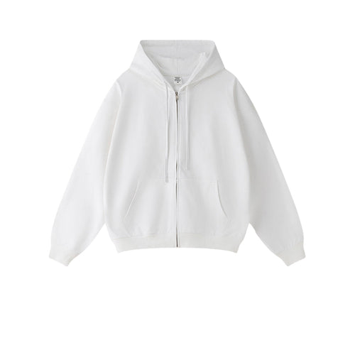 Oversize Heavyweight Pullover Hoodie & Zipper Hoodie & Sweatshirt & Pants Setup - white / S / zipper hoodie