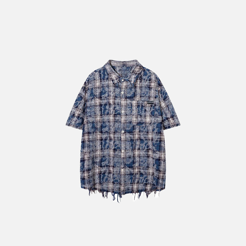 Vintage Plaid Ripped Shirt