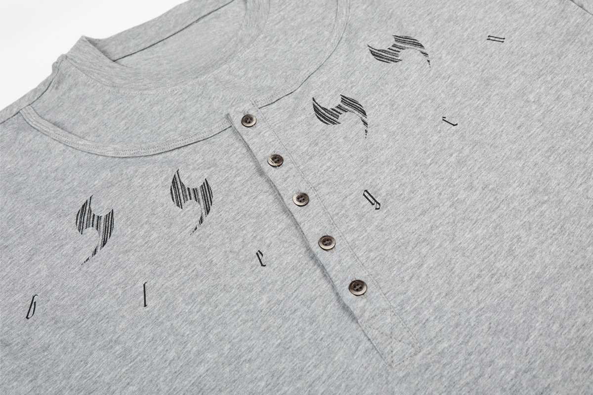 Madxmarx Graphic Henley Long Sleeve Tee