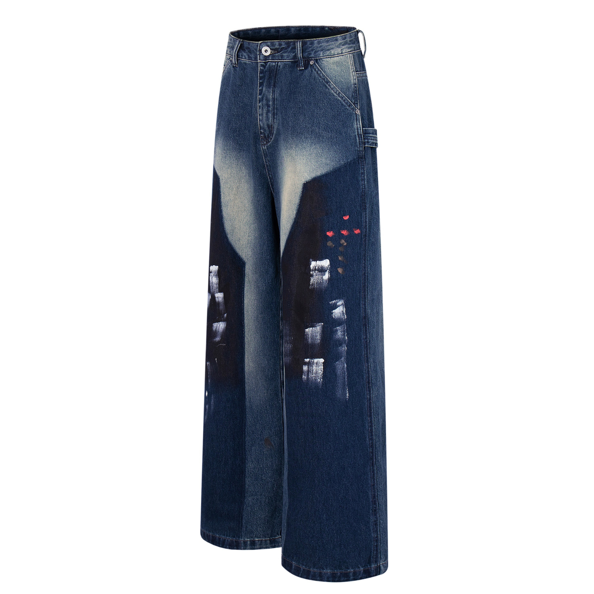 Jean large Madxmarx à effet délavé façon coup de pinceau