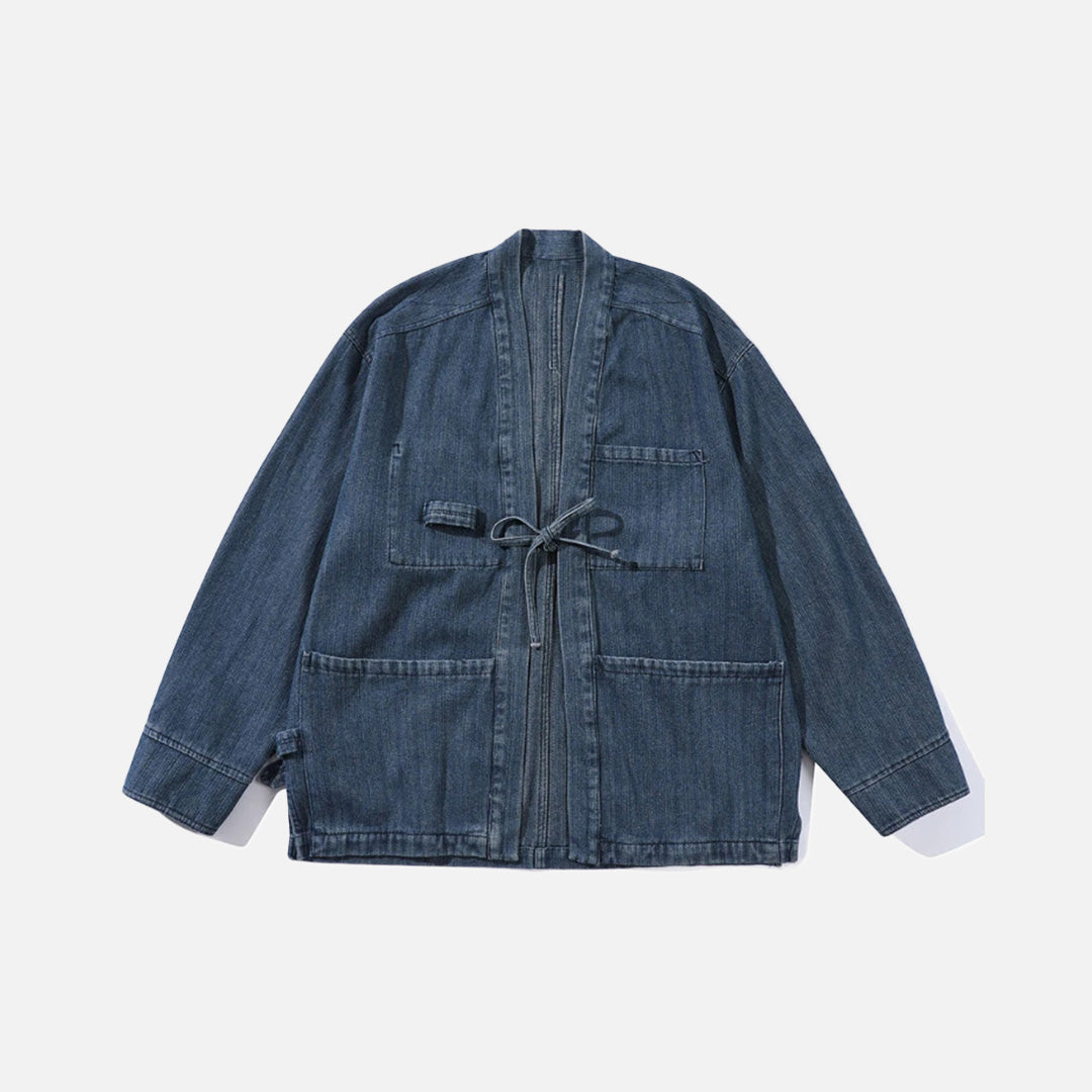 Relaxed Utility Wrap Denim Jacket