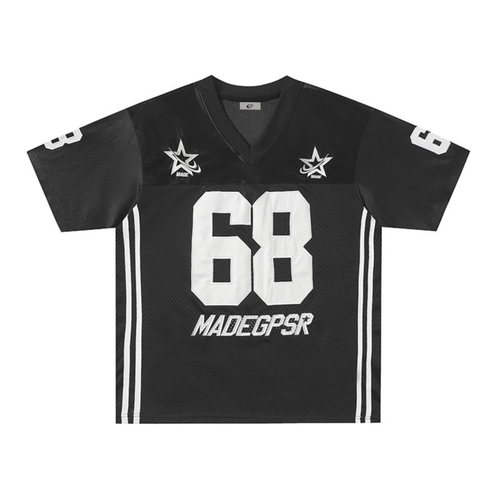 Jersey de fútbol americano Madxmarx Varsity Star – Edición #68 - M / Negro