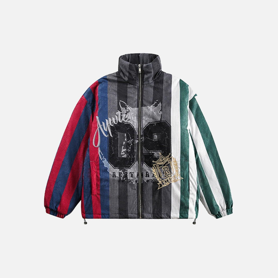 Retro Stripe Puffer Jacket