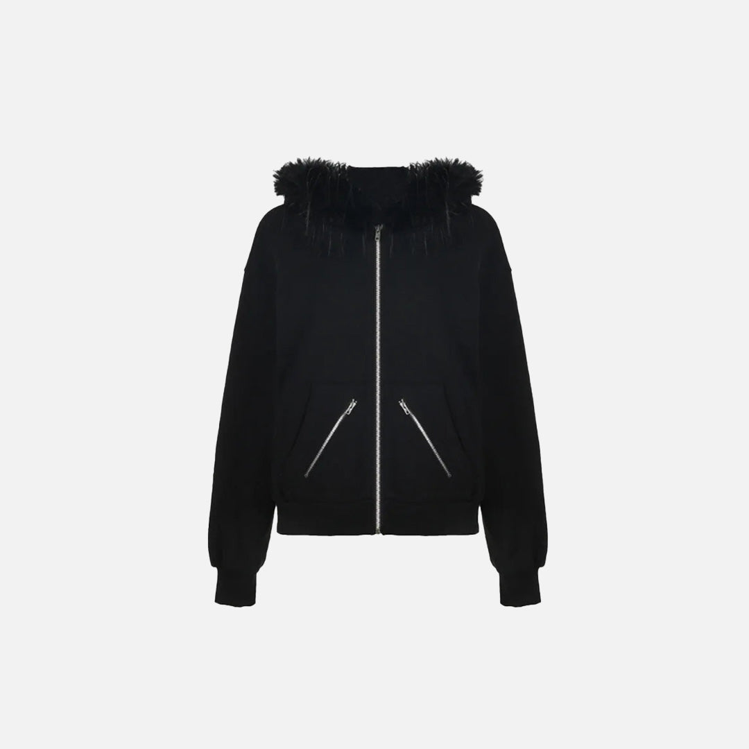 Veste arctique à capuche en fourrure Y2K