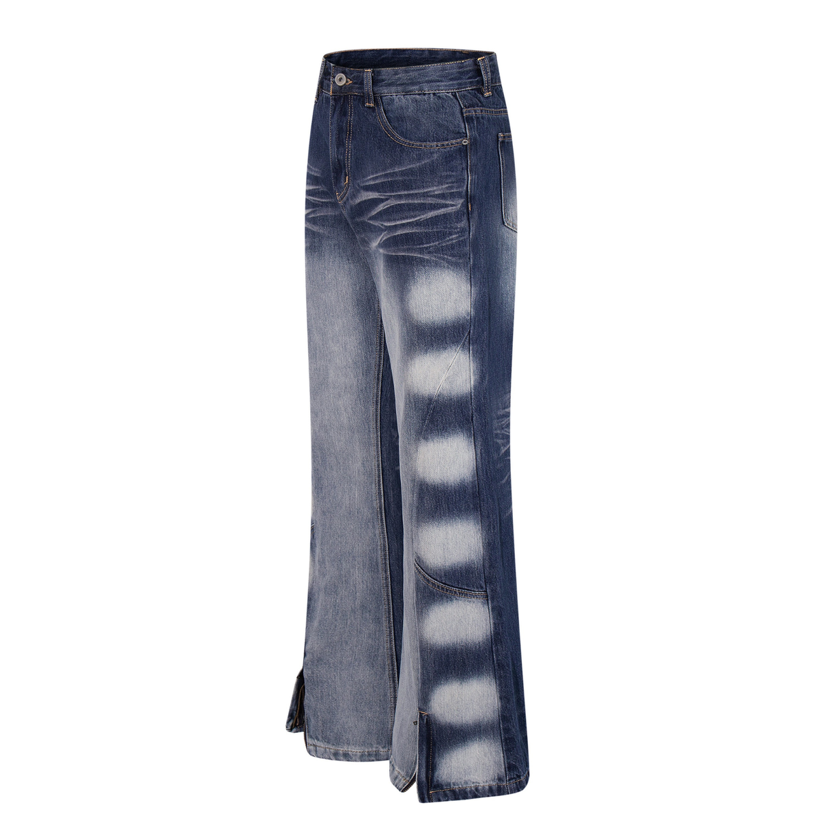 Madxmarx Gradient Fade Split-Hem Wide-Leg Jeans