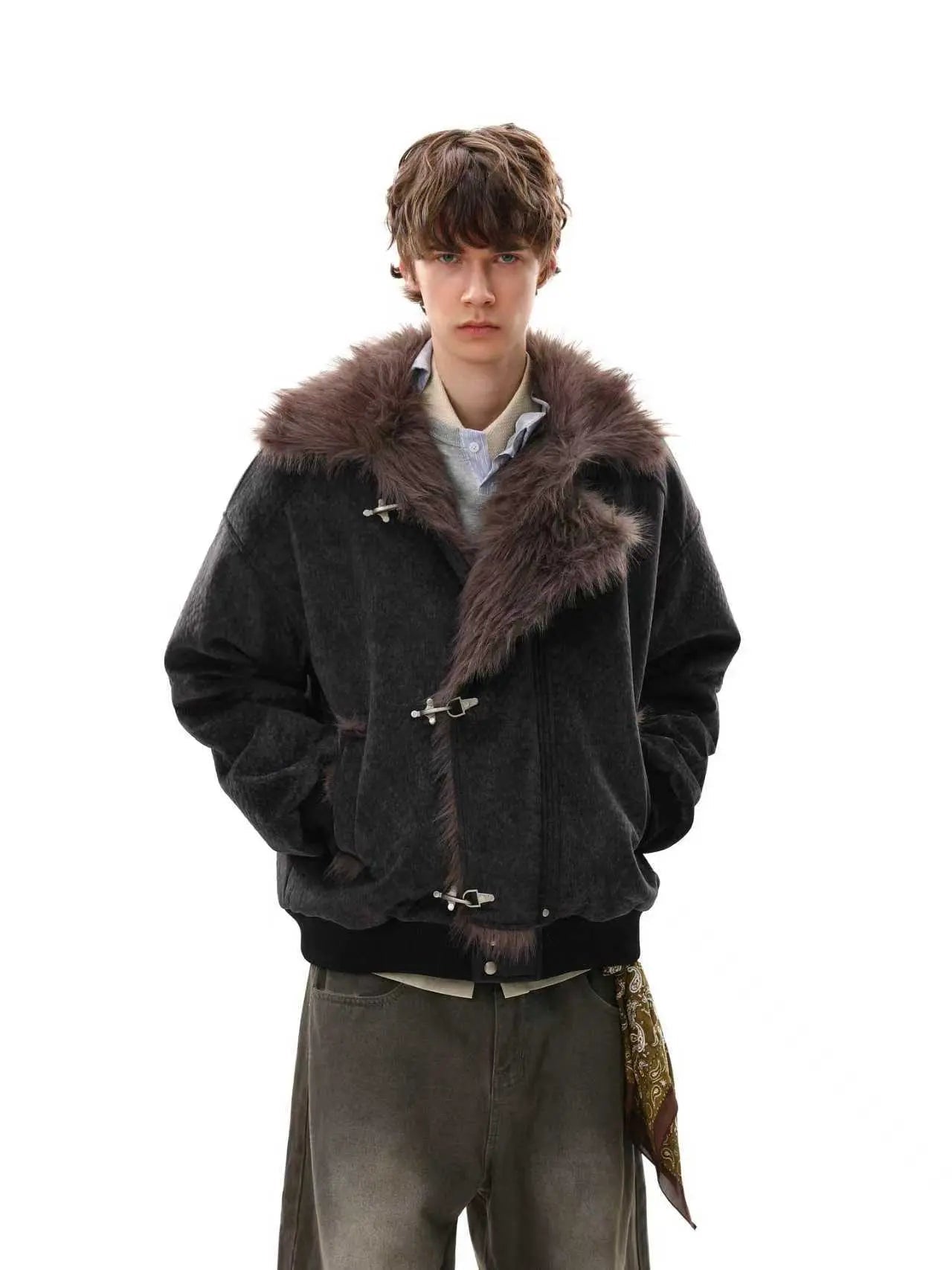Slanted Clasp Fireman Padded Jacket