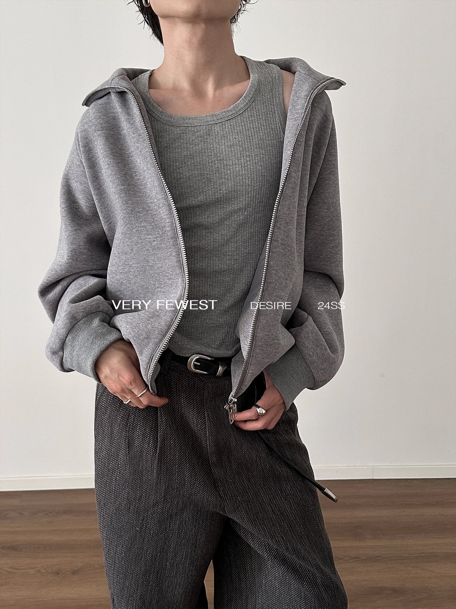 Veste à double fermeture éclair, poids lourd, modèle de base