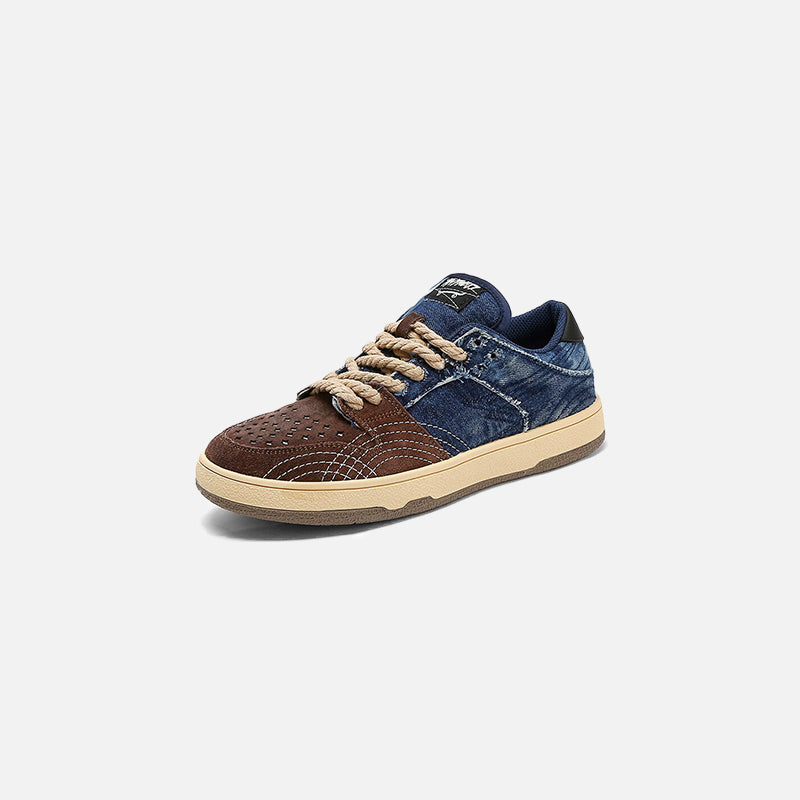 Baskets décontractées en toile et denim