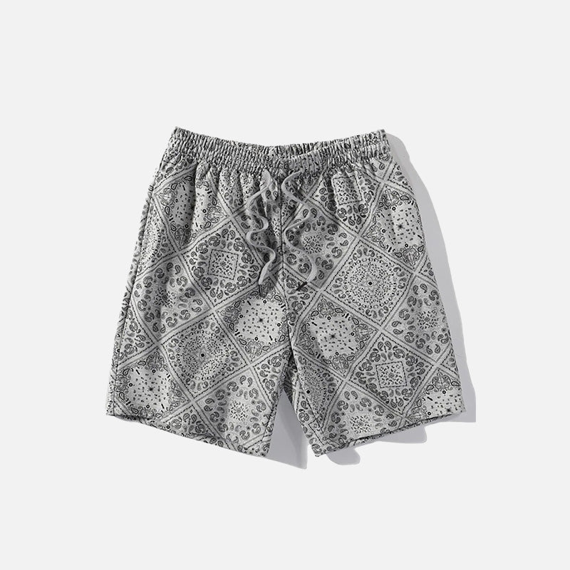 Pantaloncini a quadri con elastico in vita
