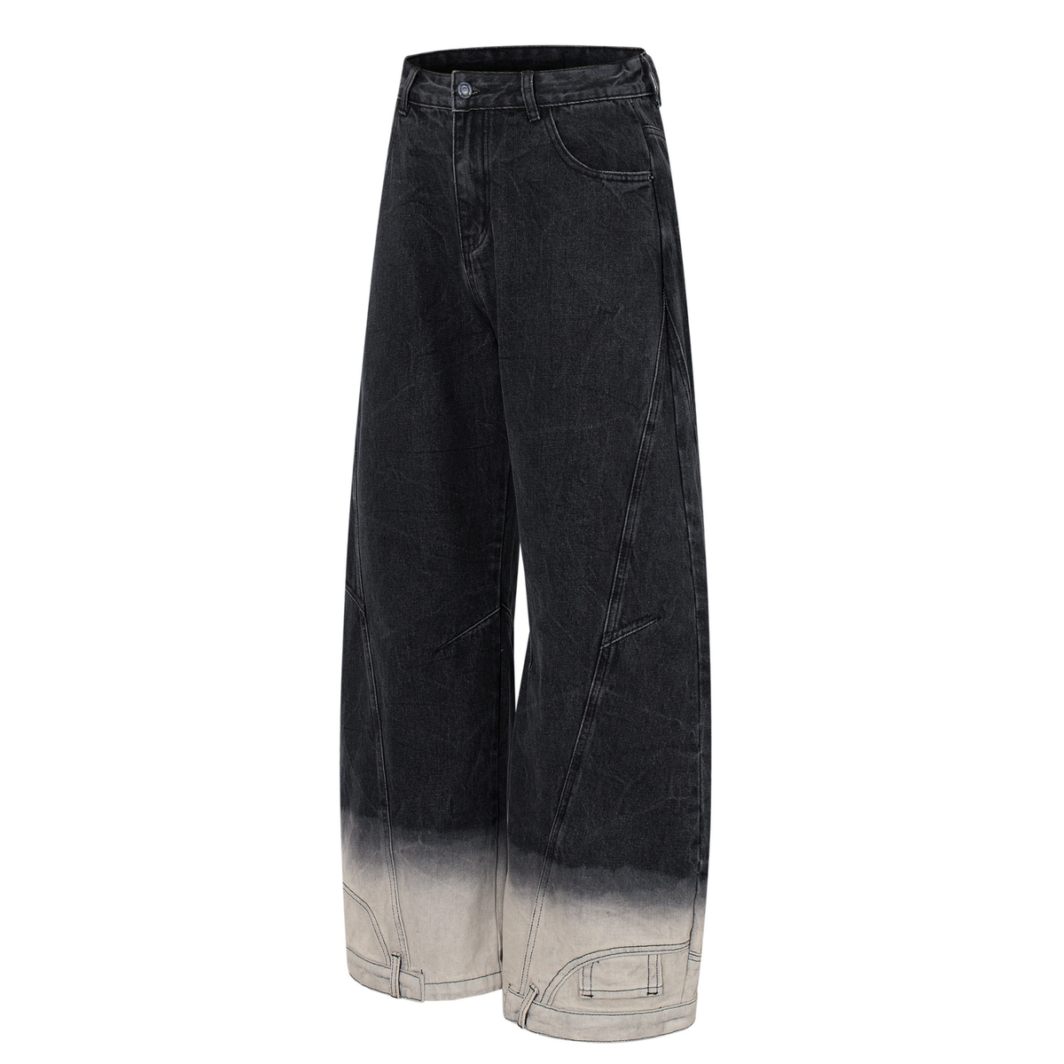 Madxmarx Gradient Washed Wide-Leg Jeans