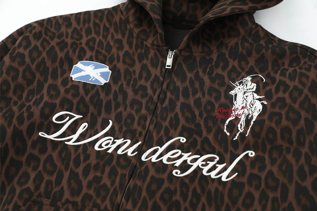 Madxmarx Leopard Crest Zip Hoodie