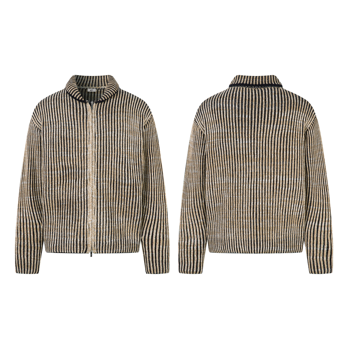 Madxmarx Striped Textured Zip Jacket
