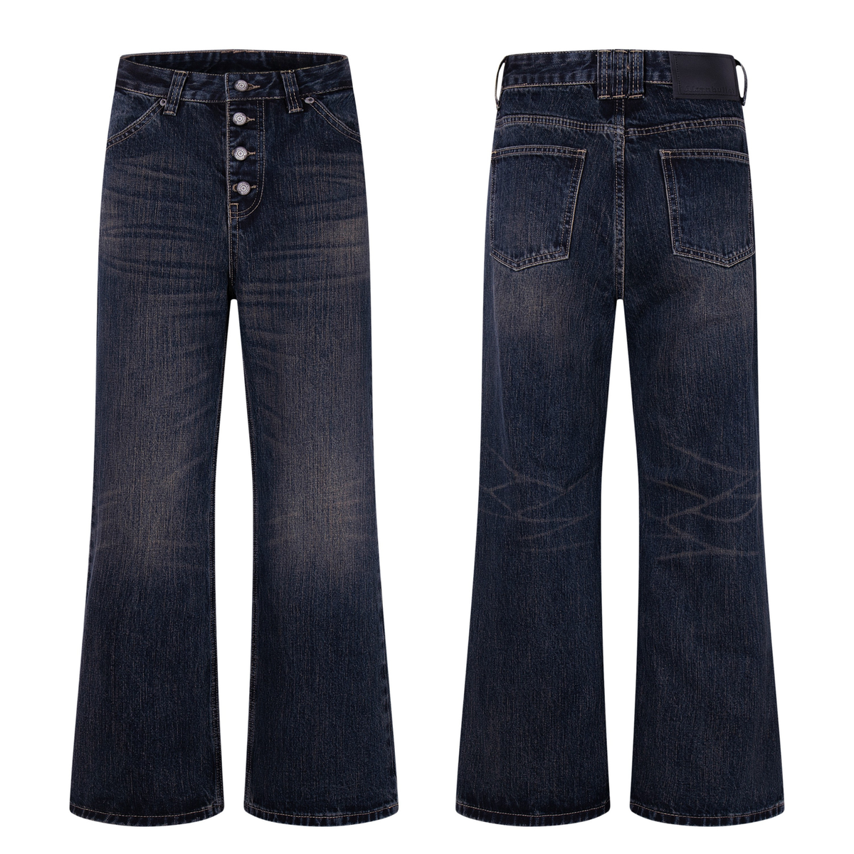 Madxmarx Vintage Button-Fly Wide-Leg Jeans