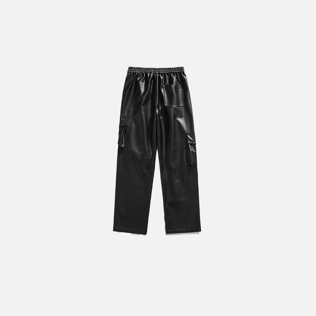 Vintage Punk Leather Cargo Pants