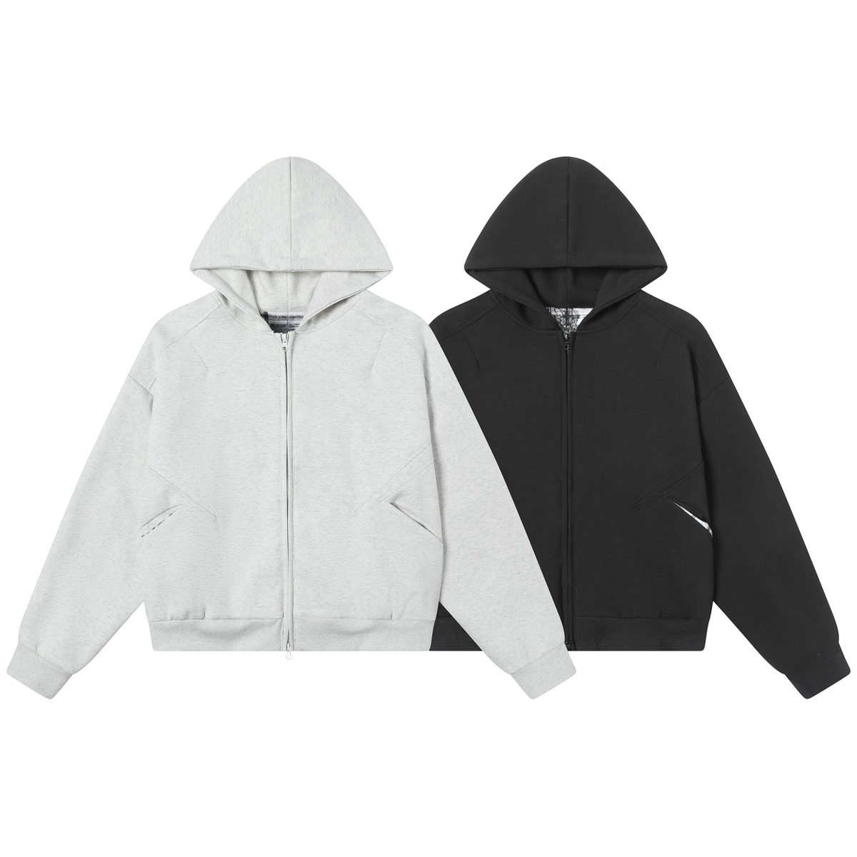 Madxmarx Structured Panel Zip-Up Hoodie