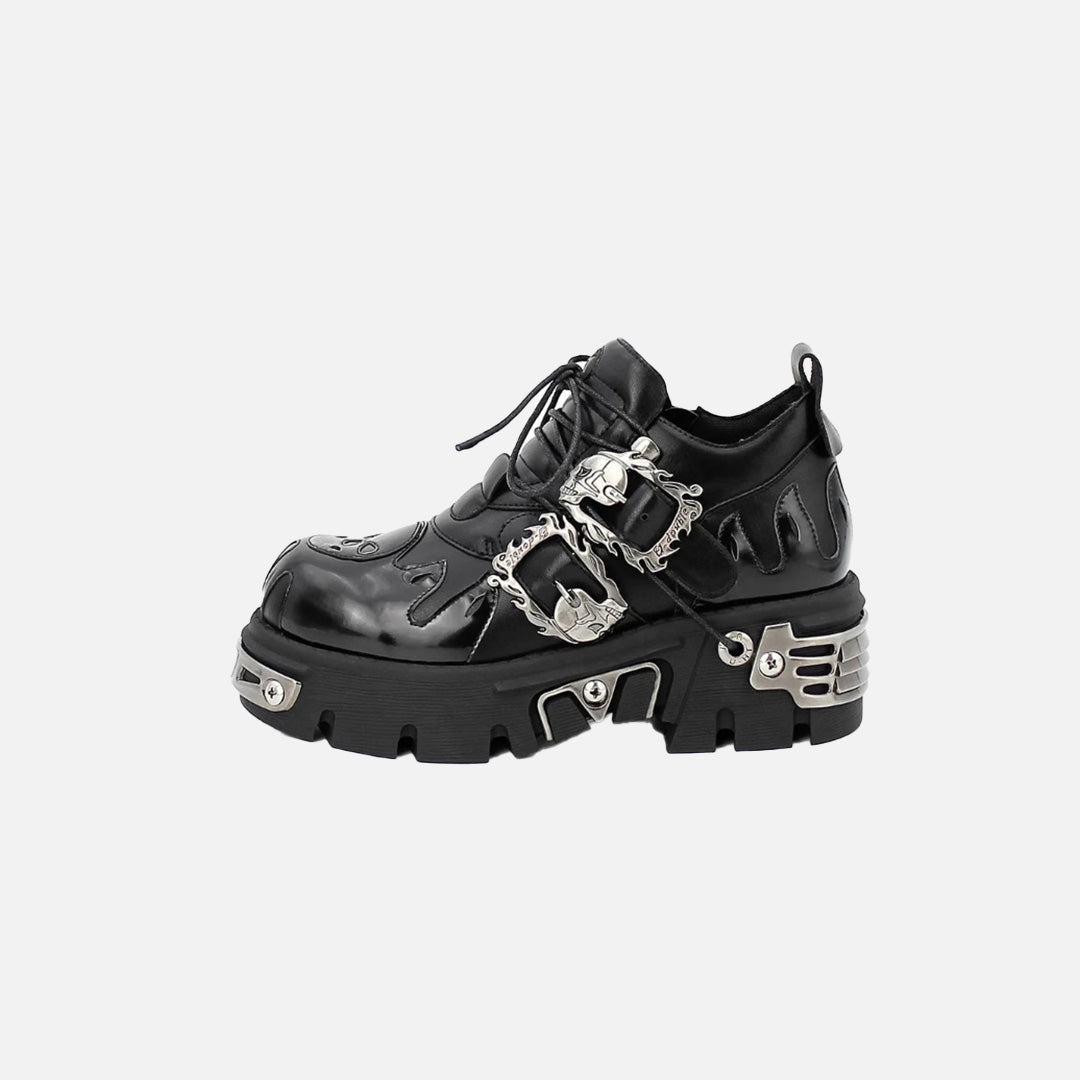 Gothic Platform Buckle Shoes