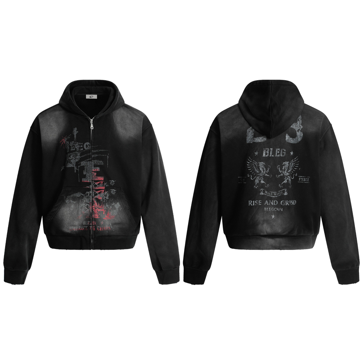 Madxmarx “Rise and Grind” Zip-Up Hoodie