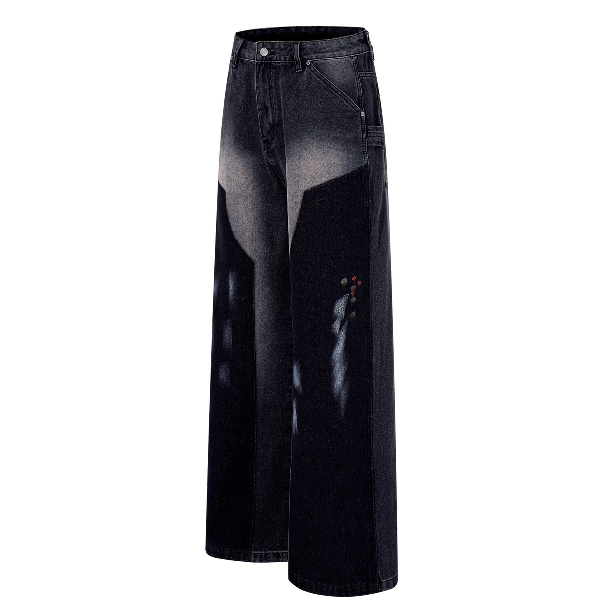 Madxmarx Brushstroke Fade Wide-Leg Jeans