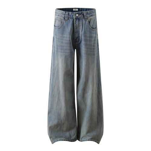 Madxmarx Vintage Washed Balloon Wide-Leg Jeans - S / Blau