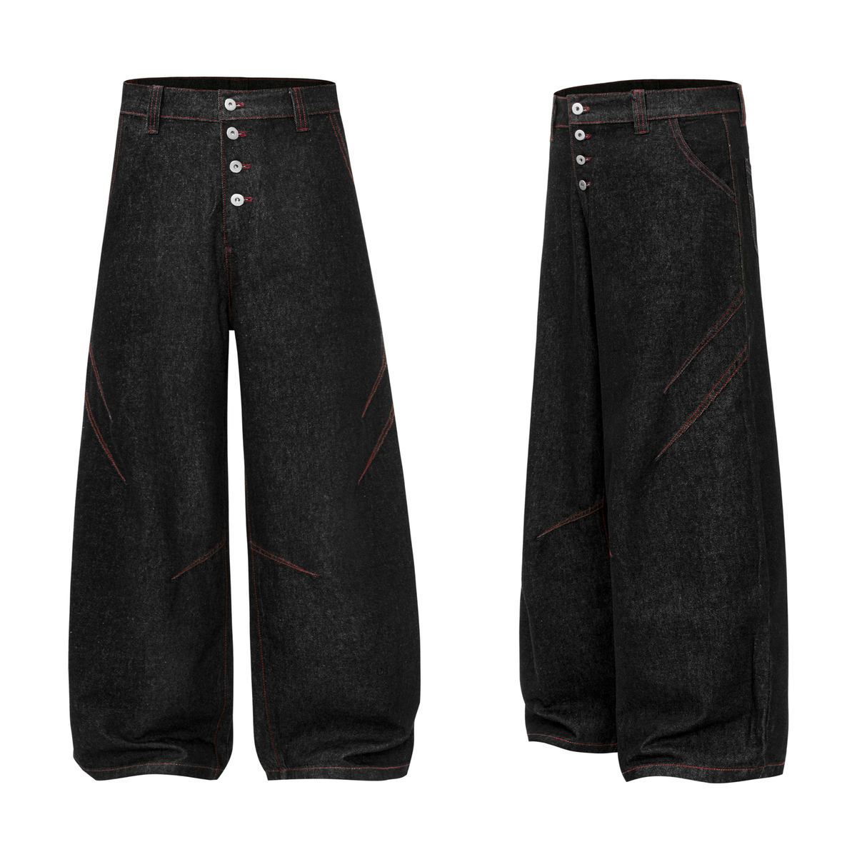 Pantalon en jean large à boutons multiples Madxmarx