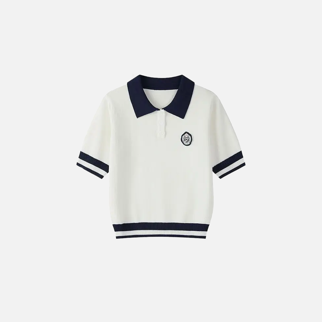 Camiseta de punto con cuello polo chic