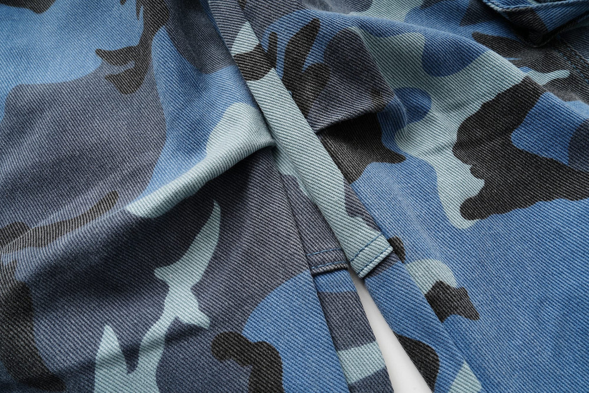 Madxmarx Blue Camo Cargo Pants