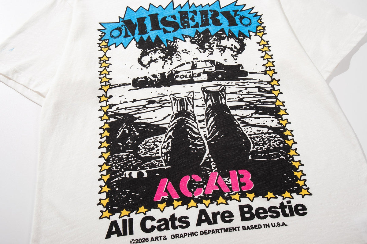 Madxmarx Misery Cat Graphic T-Shirt
