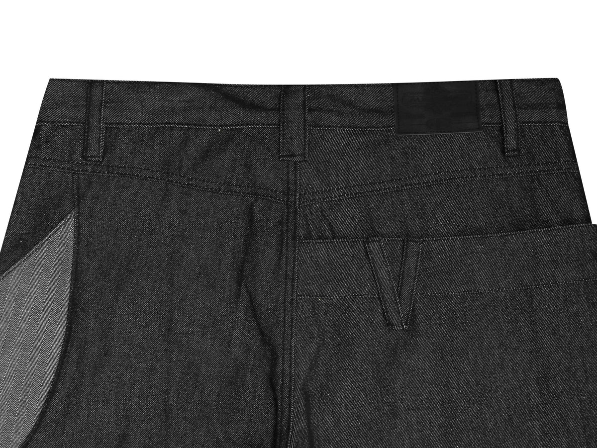 Madxmarx Contrast Panel Wide-Leg Jeans