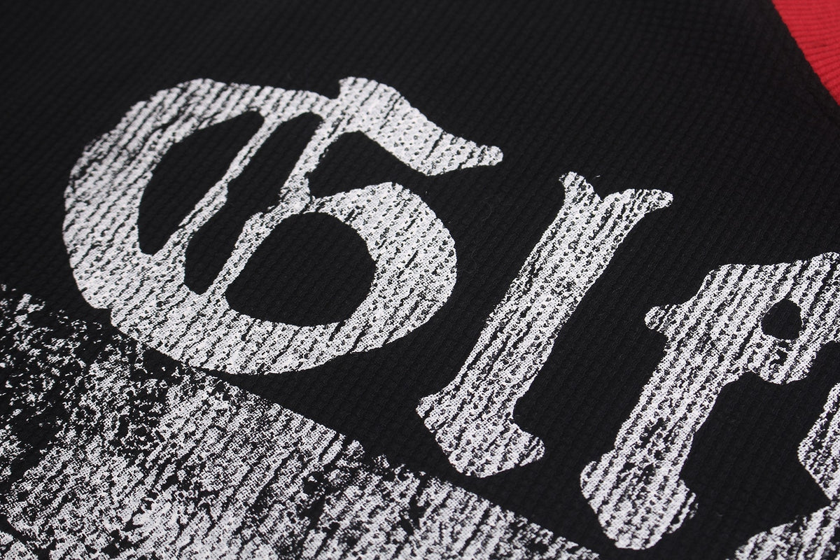 Madxmarx Vintage-Langarmshirt mit Waffelstruktur und Grafikaufdruck