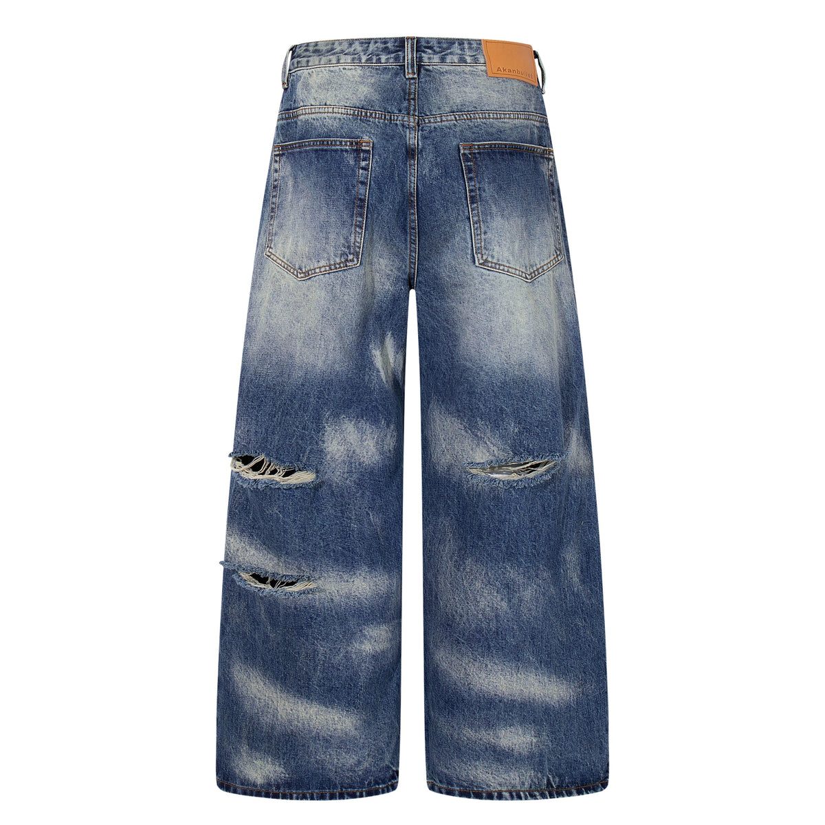 Jean large délavé à effet usé Madxmarx