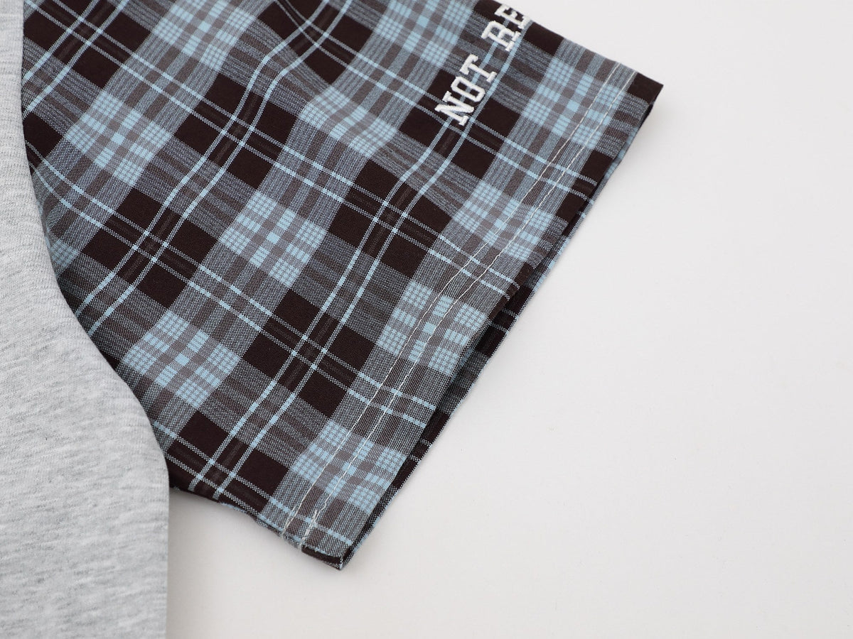 Madxmarx Plaid Sleeve Polo Shirt