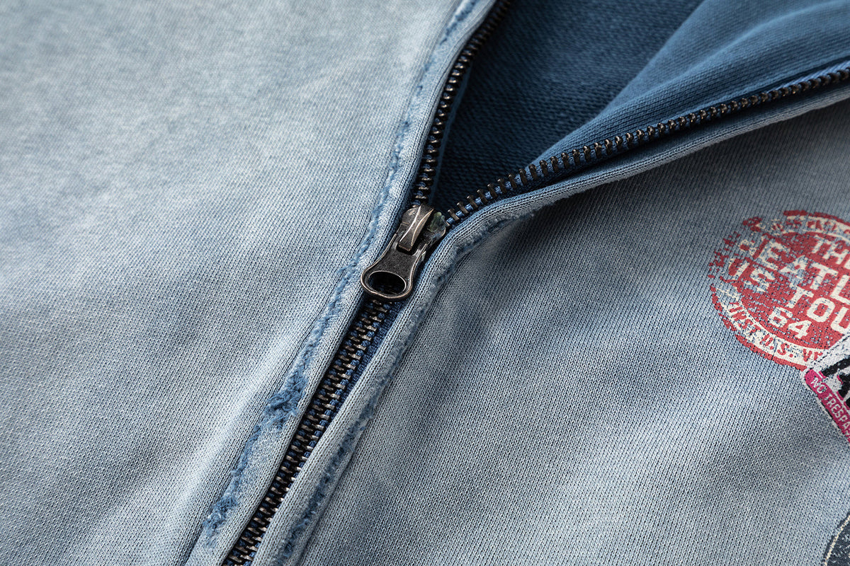 Madxmarx Vintage Patch Zip-Up Hoodie