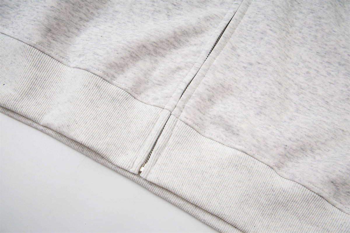 Madxmarx Plaid-Lined Minimal Zip Hoodie