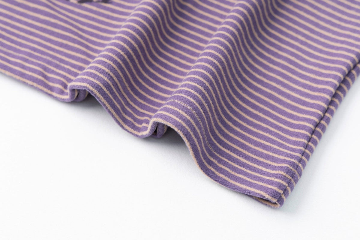 Madxmarx Striped Cat Graphic Mock Neck Long Sleeve Tee